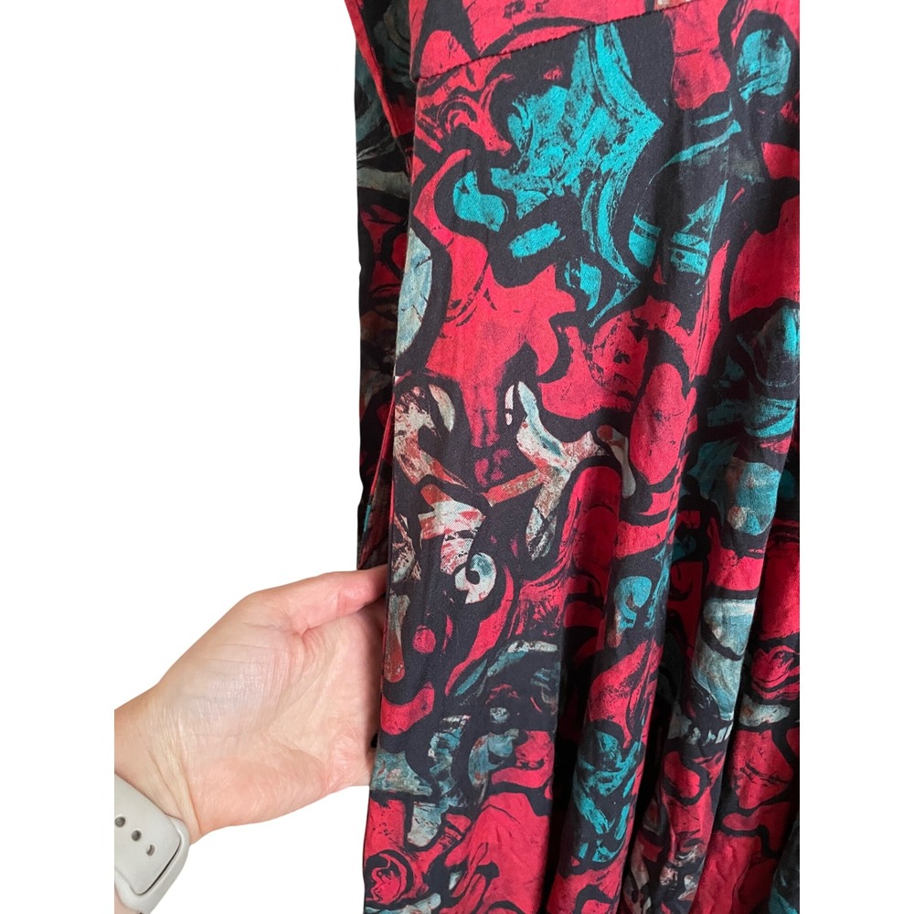 NWT Peruvian Connection Ravenwood Dress Ruby Red Pima Cotton XXL Lagenlook Artsy - Picture 7 of 9